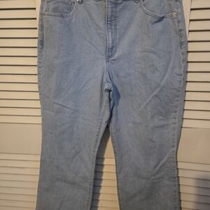 Express Light Blue Cropped Wide Leg Jeans